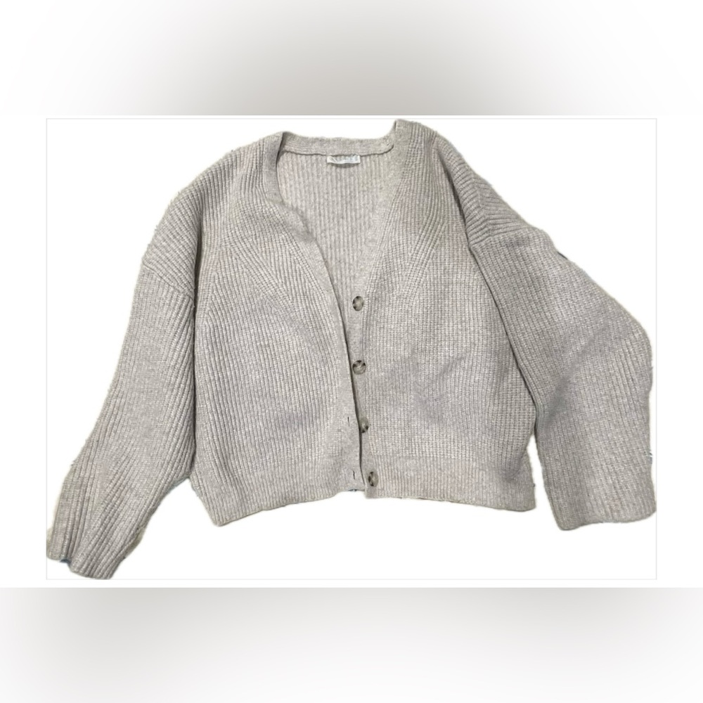 Women's Gray Cardigan Sweater